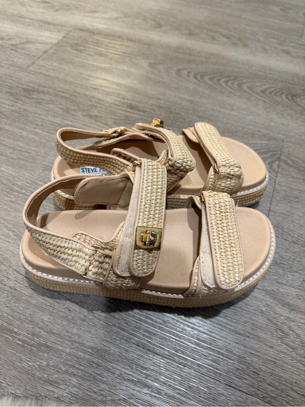 Steve Madden Natural Braided Strap Sandals. Never worn